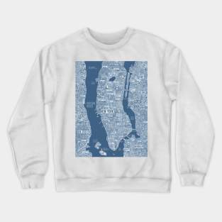 New York city blue map Crewneck Sweatshirt